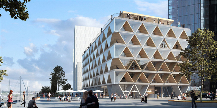 Dieses Haus in Düsseldorf wurde mit der Holz-Hybridtechnik gebaut.